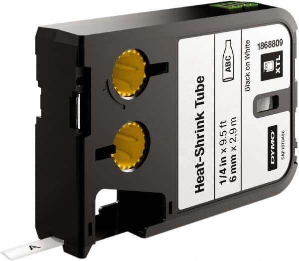 Dymo - 97" Long, 3:1, Polyolefin Heat Shrink Electrical Tubing - White - Industrial Tool & Supply