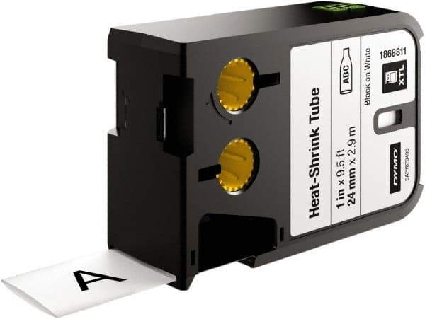 Dymo - 97" Long, 3:1, Polyolefin Heat Shrink Electrical Tubing - White - Industrial Tool & Supply