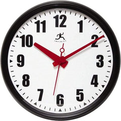 Infinity Insttruments - 13-1/2 Inch Diameter, White Face, Dial Wall Clock - Analog Display, Black Case, Runs on AA Battery - Industrial Tool & Supply