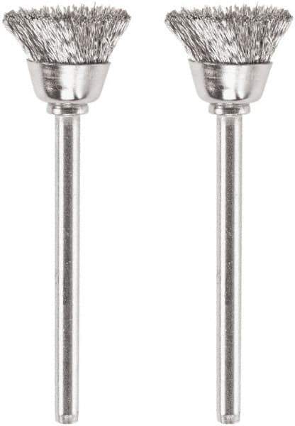 Dremel - 1/2" Diam, 1/8" Shank Diam, Steel Fill Cup Brush - 15,000 Max RPM - Industrial Tool & Supply