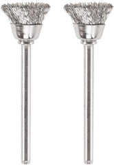 Dremel - 1/2" Diam, 1/8" Shank Diam, Steel Fill Cup Brush - 15,000 Max RPM - Industrial Tool & Supply