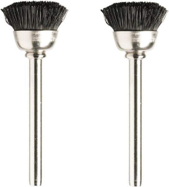 Dremel - 1/2" Diam, 1/8" Shank Diam, Nylon Fill Cup Brush - 15,000 Max RPM - Industrial Tool & Supply