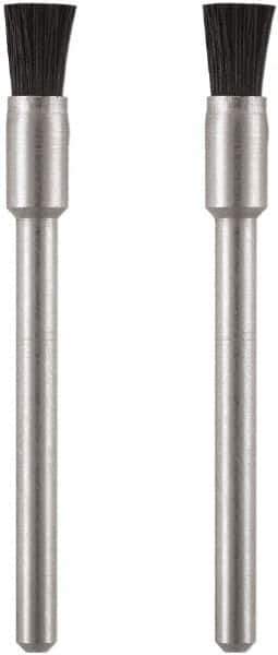 Dremel - 1/8" Brush Diam, Flat Faced, End Brush - 1/8" Diam Steel Shank, 15,000 Max RPM - Industrial Tool & Supply