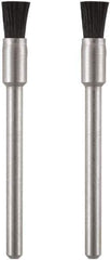 Dremel - 1/8" Brush Diam, Flat Faced, End Brush - 1/8" Diam Steel Shank, 15,000 Max RPM - Industrial Tool & Supply
