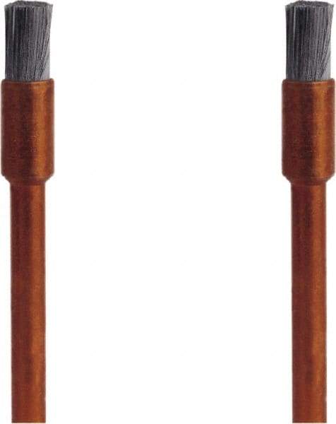 Dremel - 1/8" Brush Diam, Flat Faced, End Brush - 1/8" Diam Steel Shank, 15,000 Max RPM - Industrial Tool & Supply