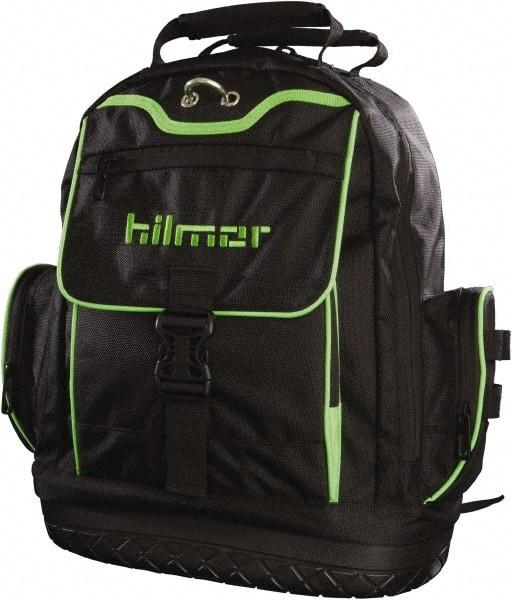 Hilmor - 19 Pocket Black Synthetic Backpack Tool Bag - 6" Wide x 14" Deep x 16" High - Industrial Tool & Supply