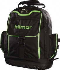 Hilmor - 19 Pocket Black Synthetic Backpack Tool Bag - 6" Wide x 14" Deep x 16" High - Industrial Tool & Supply