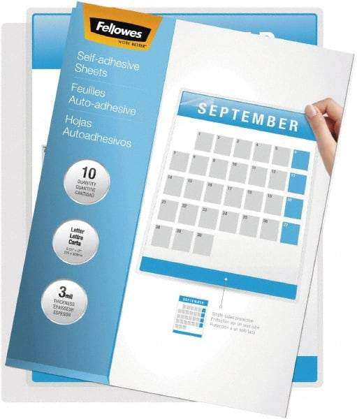 FELLOWES - 50 Self-Laminating Sheets - 3 mil Thick x 9-1/4" Wide x 1' Long - Industrial Tool & Supply