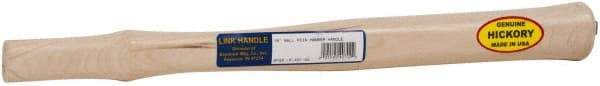 Made in USA - 16" Long Replacement Handle for Ball Pein, Machinist & Riveting Hammers - 1-1/16" Eye Length x 19/32" Eye Width, Hickory, Material Grade Type A - Industrial Tool & Supply