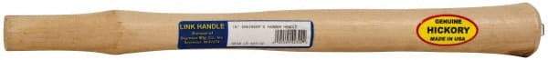 Made in USA - 16" Long Replacement Handle for Blacksmith Hammers - 1" Eye Length x 3/4" Eye Width, Hickory, 3 to 4 Lb Capacity, Material Grade Type A - Industrial Tool & Supply