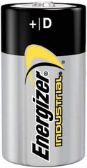 Energizer - Size D, Alkaline, 72 Pack, Standard Battery - 1.5 Volts, Flat Terminal, LR20, ANSI, IEC Regulated - Industrial Tool & Supply