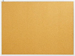 Quartet - 48" Wide x 36" High Open Cork Bulletin Board - Natural Cork over Fiberboard, Aluminum Frame - Industrial Tool & Supply