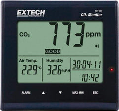 Extech - 23 to 122°F, 0 to 99.9% Humidity Range, Air Quality Monitor - Industrial Tool & Supply
