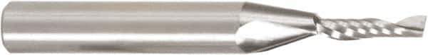 Amana Tool - 1/8" Cutting Diam x 1/2" Length of Cut, 1 Flute, Upcut Spiral Router Bit - Uncoated, Right Hand Cut, Solid Carbide, 2" OAL x 1/8" Shank Diam, 30° Helix Angle - Industrial Tool & Supply