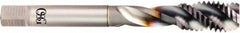 OSG - M18x2.50 Metric Coarse 4 Flute 6H Modified Bottoming Spiral Flute Tap - Powdered Metal, TiCN Finish, 125mm OAL, Right Hand Flute, Right Hand Thread, D7, Series 16500 - Industrial Tool & Supply