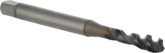 OSG - M6x0.75 Metric Fine 3 Flute 6H Modified Bottoming Spiral Flute Tap - Powdered Metal, TiCN Finish, 80mm OAL, Right Hand Flute, Right Hand Thread, D4, Series 16500 - Exact Industrial Supply