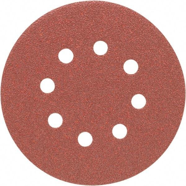 Porter-Cable - 5" Diam, 100 Grit Zirconia Alumina Adhesive PSA Disc - Fine Grade, Tan, C Weighted Backing, Flexible, 15,000 Max RPM - Industrial Tool & Supply