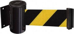 Tensator - 4-1/2" High x 7.5' Long x 2" Wide Wall Mount Barrier - Steel, Black Powdercoat Finish, Black, Use with 898 Wall Receiver - Industrial Tool & Supply