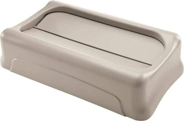 Rubbermaid - Rectangle Lid for Use with Rectangular Trash Cans - Beige, For Slim Jim Trash Cans - Industrial Tool & Supply