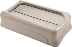 Rubbermaid - Rectangle Lid for Use with Rectangular Trash Cans - Beige, For Slim Jim Trash Cans - Industrial Tool & Supply