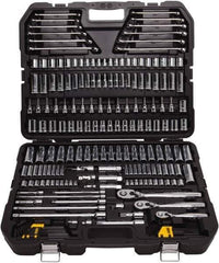 DeWALT - 204 Piece 1/4, 3/8 & 1/2" Drive Mechanic's Tool Set - Comes in Plastic Case - Industrial Tool & Supply