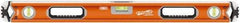SAVAGE by SWANSON - 32" Long 3 Vial Box Beam Level - Aluminum, Orange - Industrial Tool & Supply
