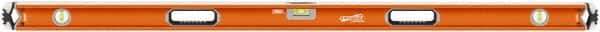 SAVAGE by SWANSON - 60" Long 3 Vial Box Beam Level - Aluminum, Orange - Industrial Tool & Supply