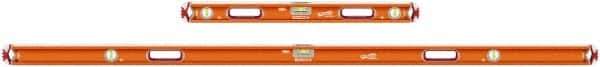 SAVAGE by SWANSON - Magnetic 32" & 78" Long 3 Vial Box Beam Level - Aluminum, Orange - Industrial Tool & Supply