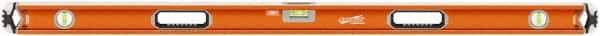 SAVAGE by SWANSON - 54" Long 3 Vial Box Beam Level - Aluminum, Orange - Industrial Tool & Supply