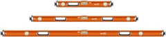 SAVAGE by SWANSON - 24" & 48" & 78" Long 3 Vial Box Beam Level - Aluminum, Orange - Industrial Tool & Supply