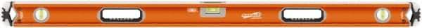 SAVAGE by SWANSON - 48" Long 3 Vial Box Beam Level - Aluminum, Orange - Industrial Tool & Supply