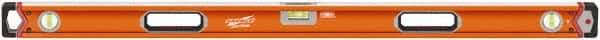 SAVAGE by SWANSON - 48" Long 3 Vial Box Beam Level - Aluminum, Orange - Industrial Tool & Supply