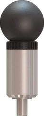 Made in USA - 5/16" Pin Diam, 0.61" Usable Length, Ball Knob Handle Quick Release Pin - 3.53" OAL - Industrial Tool & Supply
