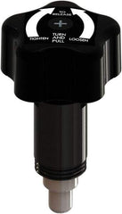 Made in USA - 3/8" Pin Diam, 0.47" Usable Length, Star Knob Handle Quick Release Pin - 3.69" OAL - Industrial Tool & Supply