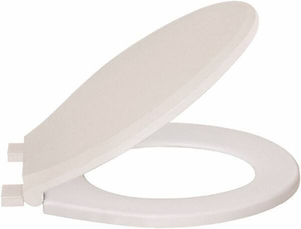 CENTOCO - 16-3/4 Inch Long, 1-3/4 Inch Inside Width, Polypropylene, Regular, Closed Front with Cover, Toilet Seat - 14 Inch Outside Width, Residential Installation, White - Industrial Tool & Supply