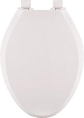 CENTOCO - 18.6 Inch Long, 1-3/4 Inch Inside Width, Polypropylene, Elongated, Closed Front with Cover, Toilet Seat - 14 Inch Outside Width, Residential Installation, White - Industrial Tool & Supply
