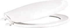CENTOCO - 18.11 Inch Long, 1-3/4 Inch Inside Width, Polypropylene, Elongated, Closed Front with Cover, Toilet Seat - 14 Inch Outside Width, Residential Installation, White - Industrial Tool & Supply