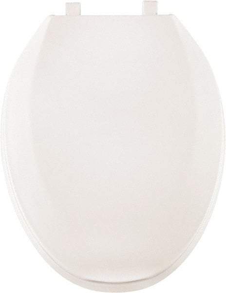 CENTOCO - 18.9 Inch Long, 2 Inch Inside Width, Polypropylene, Elongated, Closed Front with Cover, Toilet Seat - 14 Inch Outside Width, Residential, Commercial, Health Care, Industrial, Institutional Installation, White - Industrial Tool & Supply