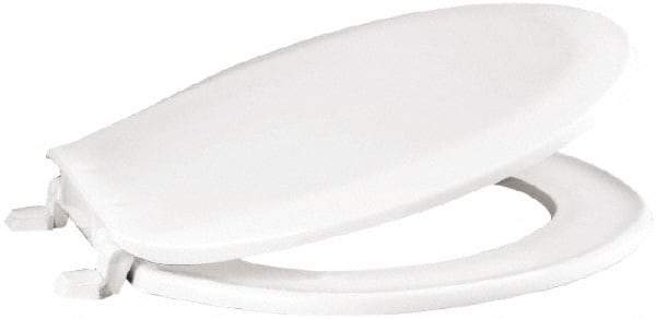 CENTOCO - 16.9 Inch Long, 2 Inch Inside Width, Polypropylene, Regular, Closed Front with Cover, Toilet Seat - 14 Inch Outside Width, Residential Installation, White - Industrial Tool & Supply
