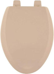 CENTOCO - 18.9 Inch Long, 2 Inch Inside Width, Polypropylene and Wood Plastic Composite, Elongated, Closed Front with Cover, Toilet Seat - 14 Inch Outside Width, Residential Installation, Bone and Almond - Industrial Tool & Supply