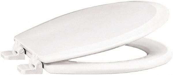 CENTOCO - 16-1/4 Inch Long, 1-3/4 Inch Inside Width, Polypropylene and Wood Plastic Composite, Regular, Closed Front with Cover, Toilet Seat - 14 Inch Outside Width, Residential Installation, White - Industrial Tool & Supply