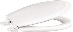 CENTOCO - 16-1/4 Inch Long, 1-3/4 Inch Inside Width, Polypropylene and Wood Plastic Composite, Regular, Closed Front with Cover, Toilet Seat - 14 Inch Outside Width, Residential Installation, White - Industrial Tool & Supply