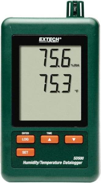 Extech - 32 to 122°F, 10 to 90% Humidity Range, Temp Recorder - Industrial Tool & Supply