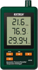 Extech - 32 to 122°F, 10 to 90% Humidity Range, Temp, Pressure Recorder - Industrial Tool & Supply