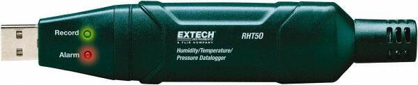 Extech - -40 to 158°F, 0 to 100% Humidity Range, Temp, Pressure Recorder - Industrial Tool & Supply
