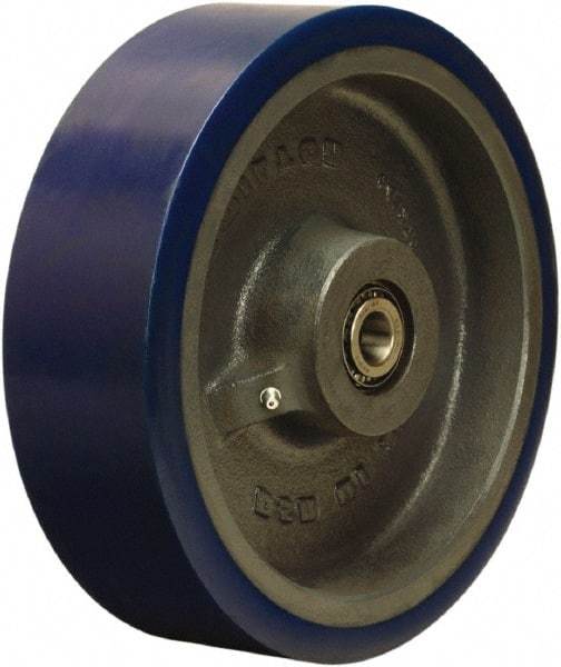 Hamilton - 10 Inch Diameter x 3 Inch Wide, Polyurethane on Cast Iron Caster Wheel - 3,240 Lb. Capacity, 3-1/2 Inch Hub Length, 1 Inch Axle Diameter, Tapered Roller Bearing - Industrial Tool & Supply