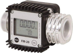 PRO-LUBE - 1" NPT Port Electronic Digital Flowmeter & Totalizer - 300 Max psi, 1.3 to 32 GPM, Aluminum - Industrial Tool & Supply