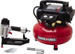 Porter-Cable - 0.80 HP, 2.6 SCFM at 90 psi CFM Pancake Finish/Nailer Compressor - 6 Gallon Tank, 10 Amp, 150 Max psi, 120V - Industrial Tool & Supply