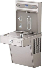 ELKAY - 8 GPH Cooling Capacity Barrier Free Wall Mounted Water Cooler & Fountain - Bottle Filling, 20 to 105 psi, 0.20 hp, Stainless Steel - Industrial Tool & Supply