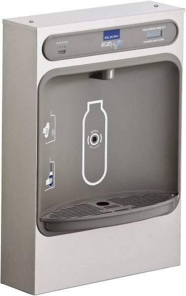 ELKAY - 8 GPH Cooling Capacity Surface Mount Water Cooler & Fountain - Bottle Filling, 20 to 105 psi, 0.20 hp, Stainless Steel - Industrial Tool & Supply